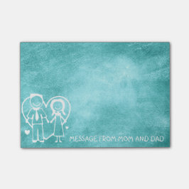 Bloco De Notas Mãe Família de Pais Massagem Chalkboard Azul