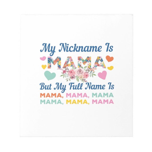Bloco De Notas Mãe Minha Apelido É Mamãe Aniversário (Frente)