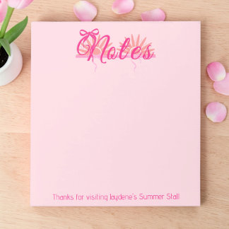 Bloco De Notas Magentia And Pink Bow With Sunburst