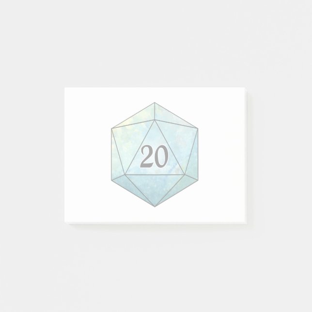 Bloco De Notas Magic sparkly d20 dice (Frente)