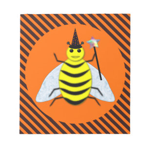 Bloco De Notas Mágica de Halloween Feiticeira Laranja e Black Str