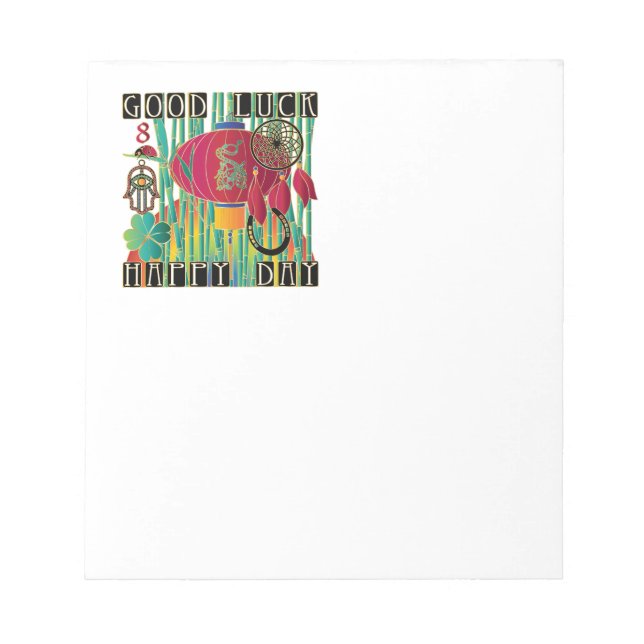 Bloco De Notas Mah Jongg Boa Sorte Feliz Dia (Frente)