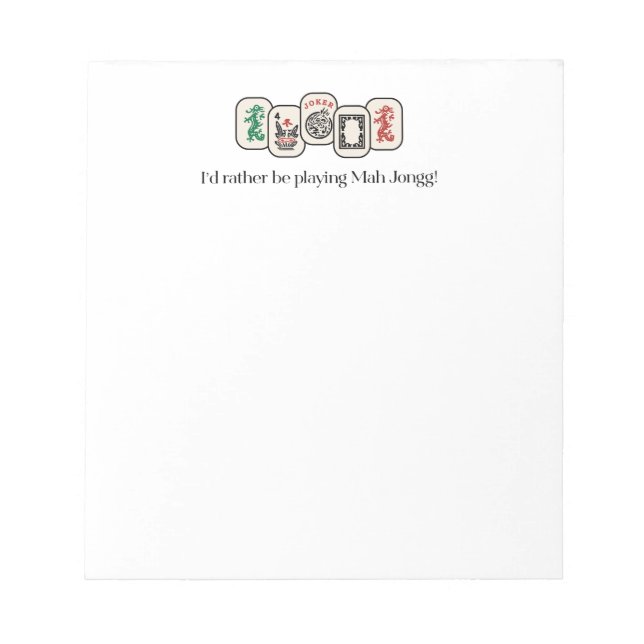 Bloco De Notas Mah Jongg Notepad (Frente)