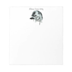Bloco De Notas Maine coon cat tocando Notepad