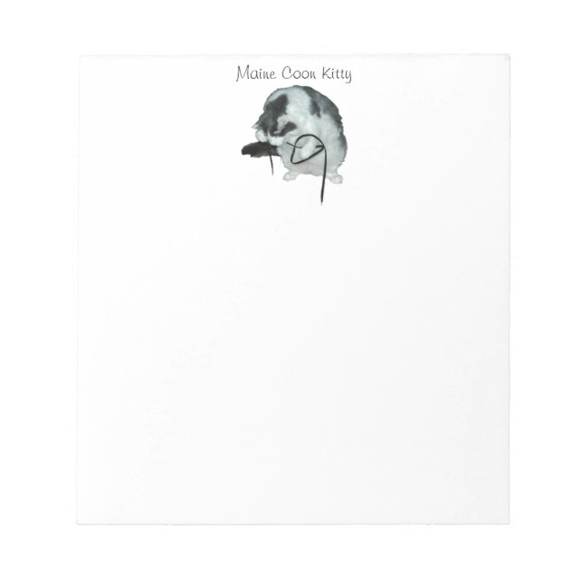 Bloco De Notas Maine coon cat tocando Notepad (Frente)