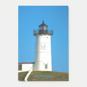 Bloco De Notas Maine Monograma do Farol de Nubble