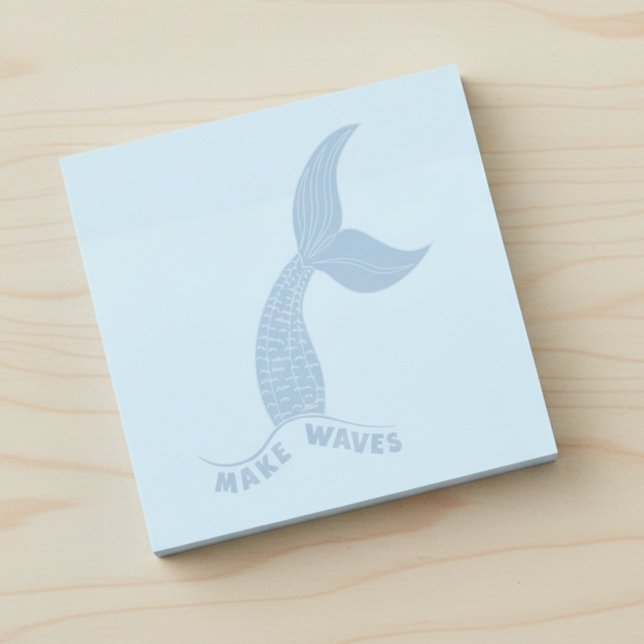 Bloco De Notas Make Waves Inspirational Blue Sticky Notes (Make waves inspirational post-it notes.)