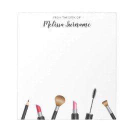 Bloco De Notas Makeup Mascara, Lipstick, lápis, pincéis, pincéis 