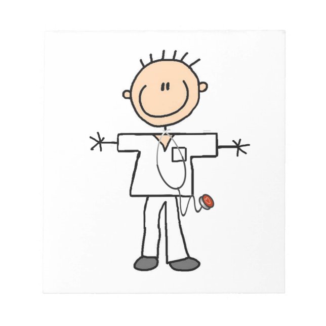Bloco De Notas Male Stick Figure Nurse (Frente)