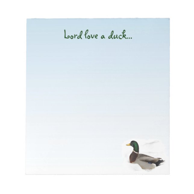 Bloco De Notas Mallard Duck - Senhor ama um pato (Frente)