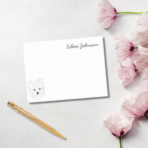 Bloco De Notas Maltês Lover Simples Preto e Branco Personalizado