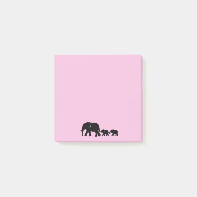 Bloco De Notas Mama Elefante com Bebês Notas Post-it (Frente)