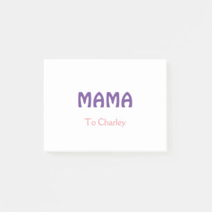Bloco De Notas Mama feliz mães retro roxo adicionar texto nome vi