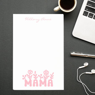 Bloco De Notas Mama Rosa Simples Minimalista Moderna Básica
