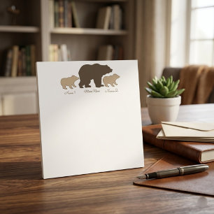 Bloco De Notas Mama Urso Personalizada Com 2 Nomes de Filhos Pres
