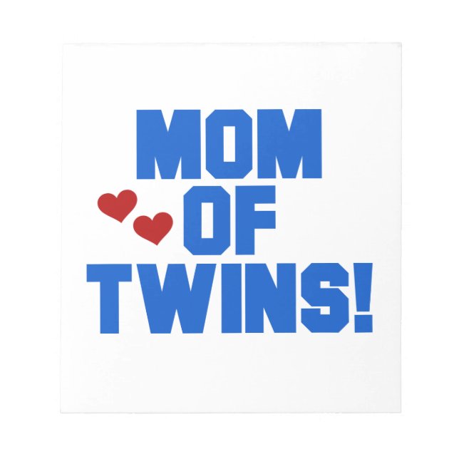 Bloco De Notas Mamãe de Twins Blue Text Gifts (Frente)