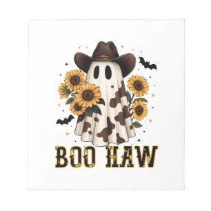 Bloco De Notas Mancha de Vaca Ocidental Fantasma Assustador Boo H