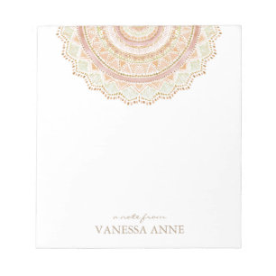 Bloco De Notas Mandala Dourado cor-de-rosa de Boho do AMOR GRANDE