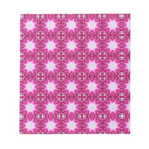 Bloco De Notas Mandala Fractal Rosa - impressão floral