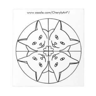 Bloco De Notas Mandala Kaleidoscope Gatos Coloridos