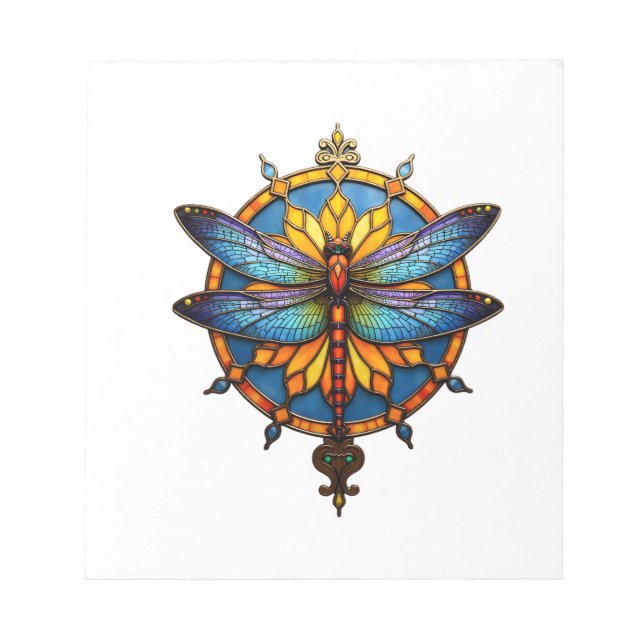 Bloco De Notas Mandala Libélula Luminosa Geometria Sagrada Espiri (Frente)