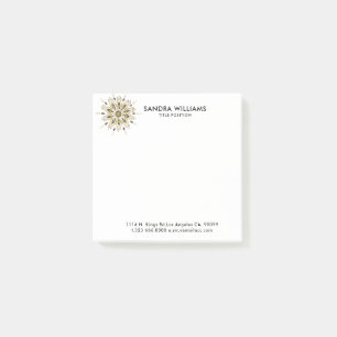 Bloco De Notas Mandala ornamentado preta & Dourado do círculo