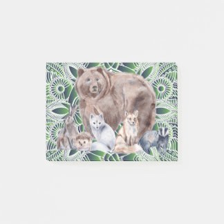 Bloco De Notas Mandala Rabbit Bear Hedgehog Fox Badger