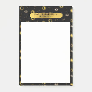 Bloco De Notas Manifestação Celestial Sol e Lua Zodiac Olho