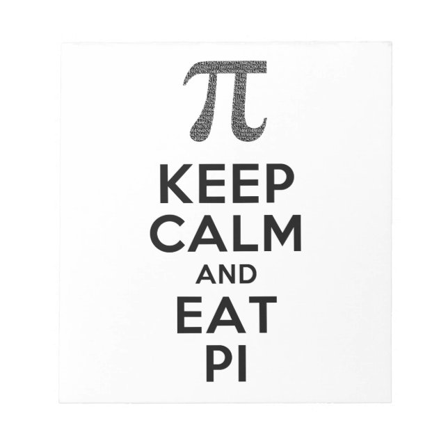 Bloco De Notas Mantenha a Calma e Coma a Frase Pi Humor Matemátic (Frente)