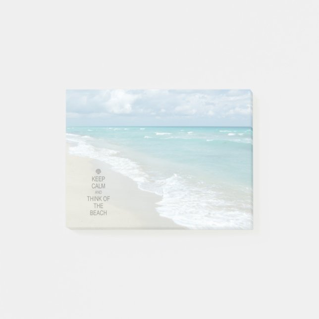 Bloco De Notas Mantenha a calma e pense da praia (Frente)