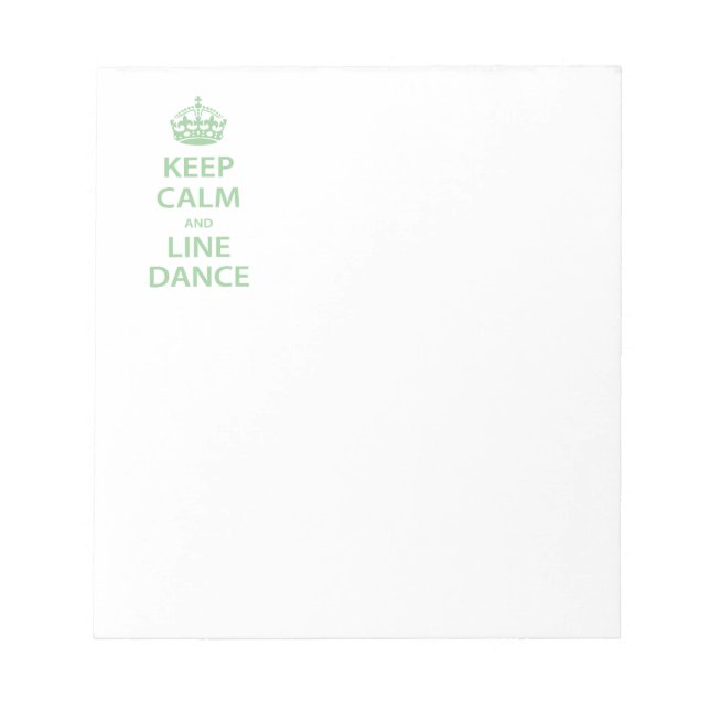 Bloco De Notas Manter Calma e Dança de Linha (Frente)