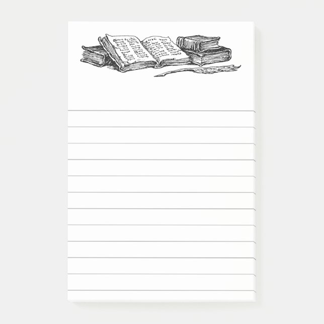 Bloco De Notas Manuais de Vintage e Escrevendo Quill com Linhas A (Frente)