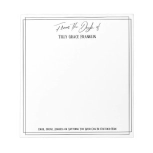 Bloco De Notas Manuscrito Casual da Mesa do Elegante Simples