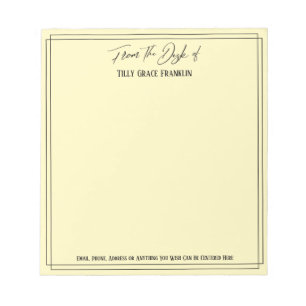 Bloco De Notas Manuscrito da mesa de amarelo claro simples