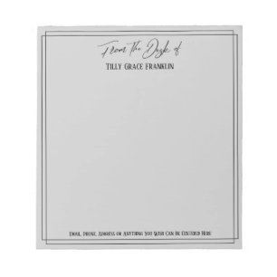 Bloco De Notas Manuscrito da mesa de Cinzas de luz simples