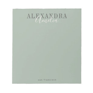 Bloco De Notas Manuscrito minimalista Boho Sage — negócios person