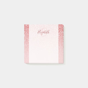 Bloco De Notas Mão de Blush da Lente Dourada do rosa Personalizad