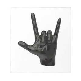 Bloco De Notas mão de chifres diabólicos