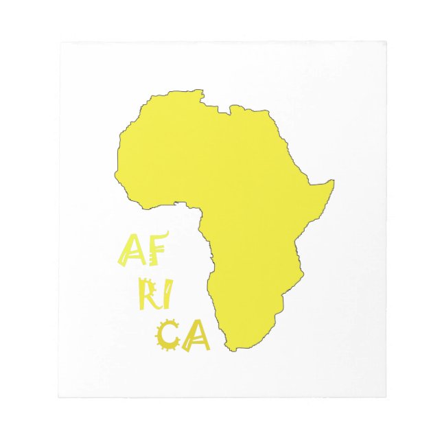 Bloco De Notas Mapa Africano Amarelo Funky (Frente)