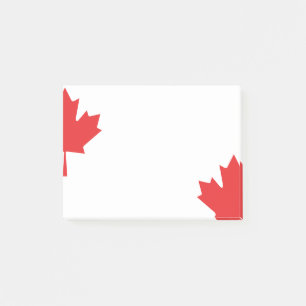 Bloco De Notas mapa canadense de folhas postadas vermelhas