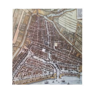 Bloco De Notas Mapa da cidade da réplica de Rotterdam 1652