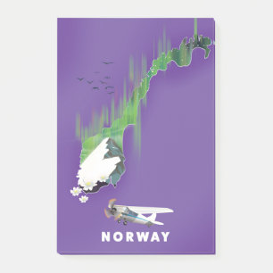 Bloco De Notas Mapa da Noruega, impressão ilustrada de pôster.