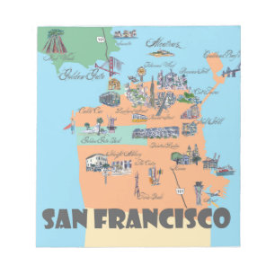 Bloco De Notas Mapa de San Francisco Califórnia