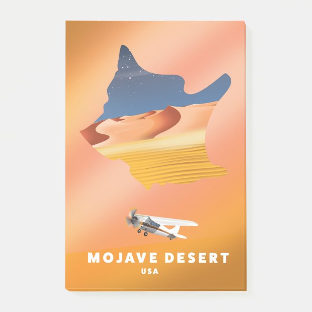 Bloco De Notas Mapa do Deserto de Mojave EUA (Frente)