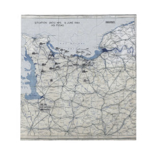Bloco De Notas Mapa do Dia D da Segunda Guerra Mundial 6 de junho