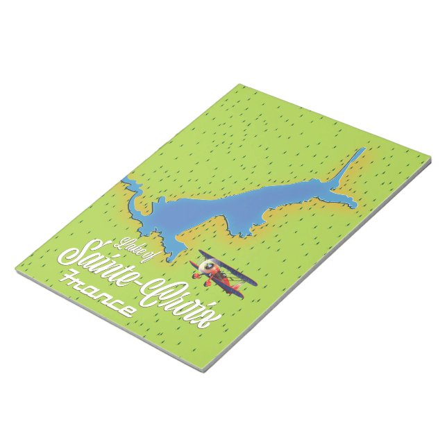 Bloco De Notas Mapa do lago de Sainte-Croix France (Inclinado)