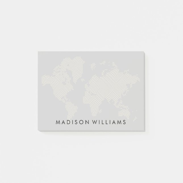 Bloco De Notas Mapa do mundo digital (Frente)