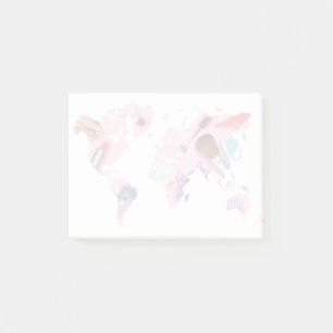 Bloco De Notas Mapa do mundo Pastel de Comestics