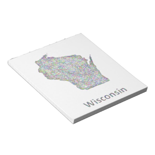 Bloco De Notas Mapa do Wisconsin (Inclinado)