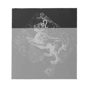 Bloco De Notas Mapa Hevelius 1690 do zodíaco de Leo do estilo do